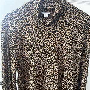 Leopard turtleneck J Crew